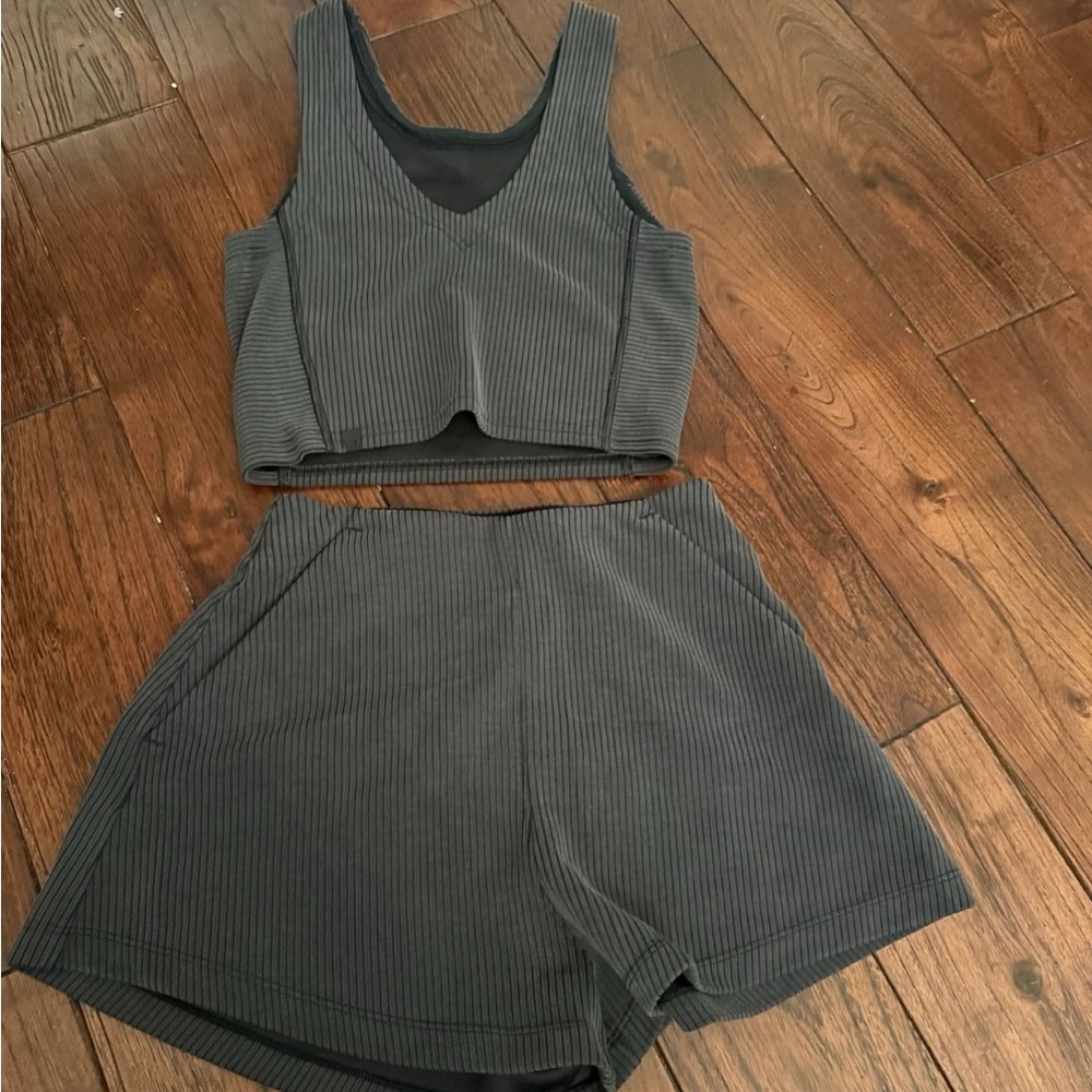 Lululemon Grey Ribbed  Set